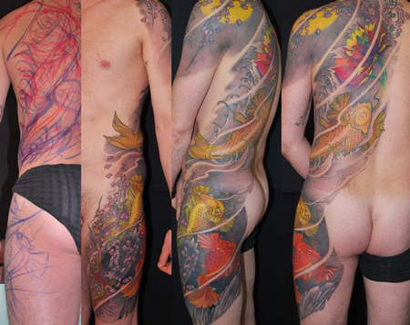 Tattoos - Color Koi Fish Tattoo - 61594